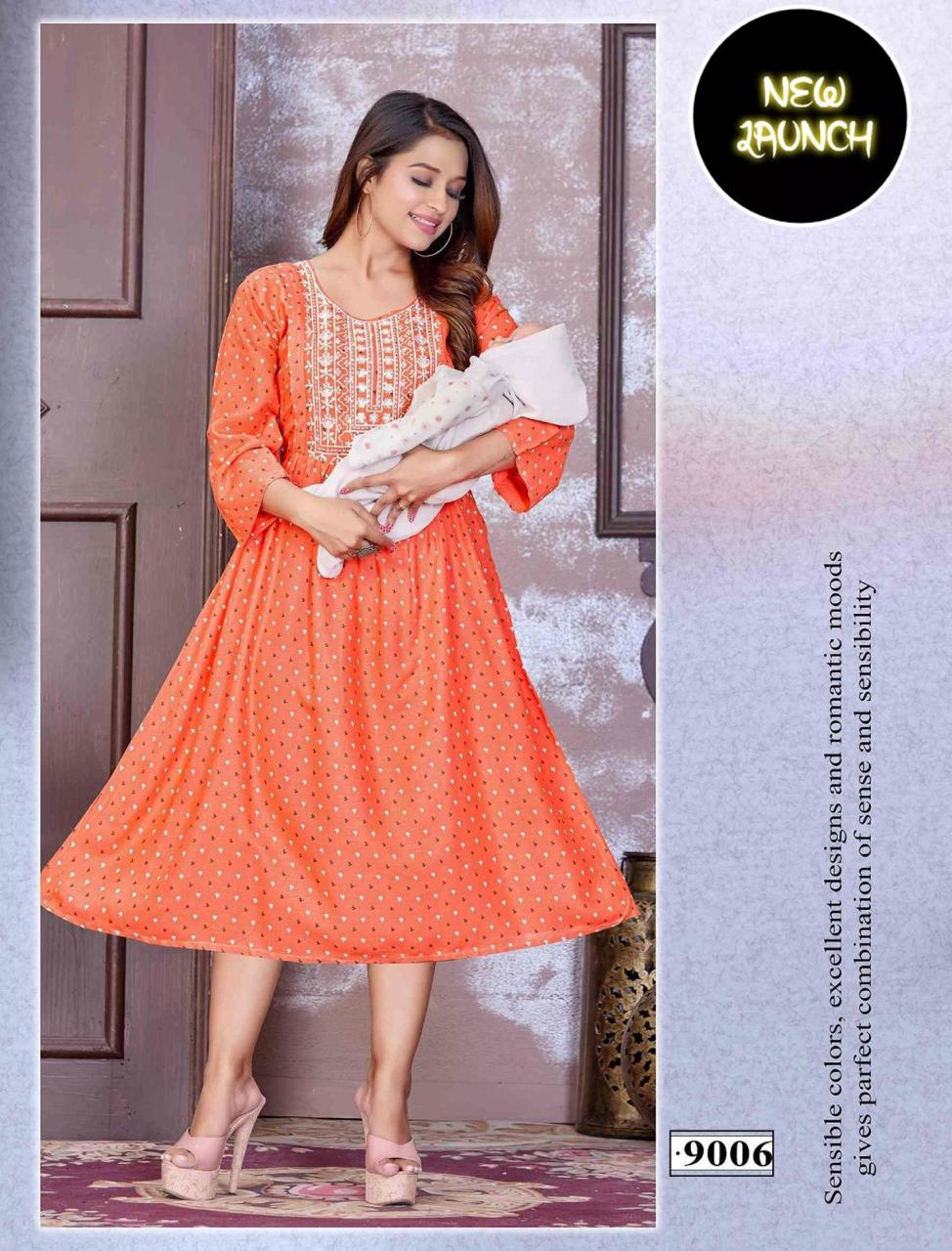 Jlf Haldi Vol 5 Designer Printed Feeding Kurti Catalog
